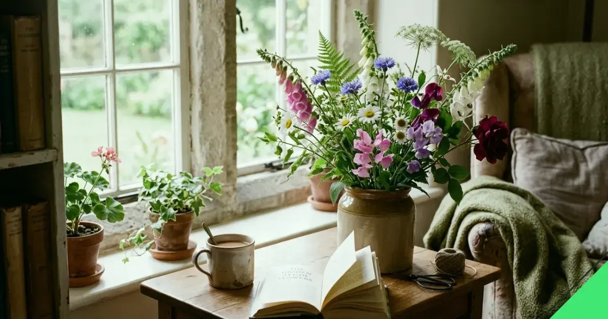 British seasonal flowers through spring, summer, autumn and winter
